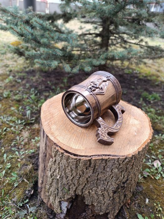 Дървена халба за бира