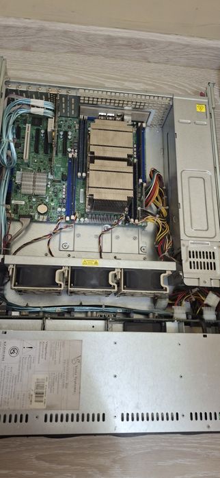 Сервер 2U Supermicro (2x Xeon / 64GB ОЗУ) + рельсы + RAID