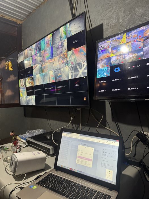 Установка камера  видеонаблюдения