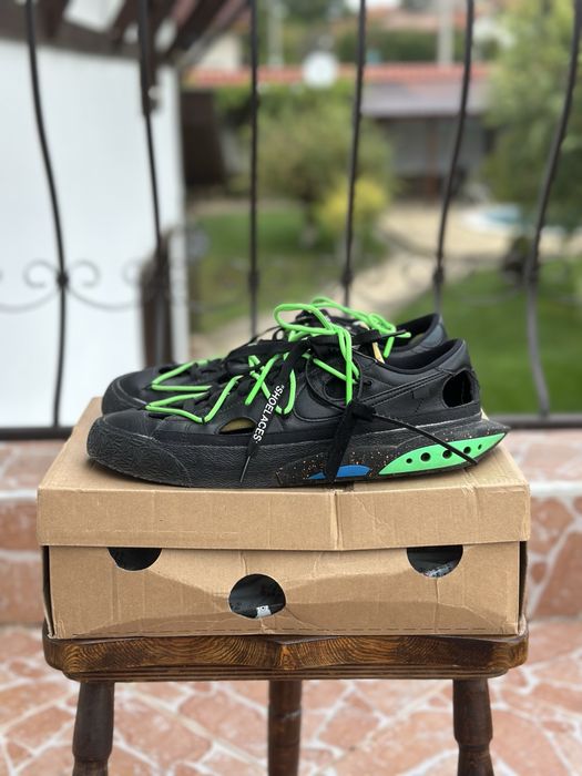 Nike Blazer Low Off-White Black Electro Green Оригинални! DH7863-001
