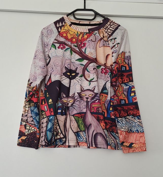 Bluza sic cu imprimeu pisici