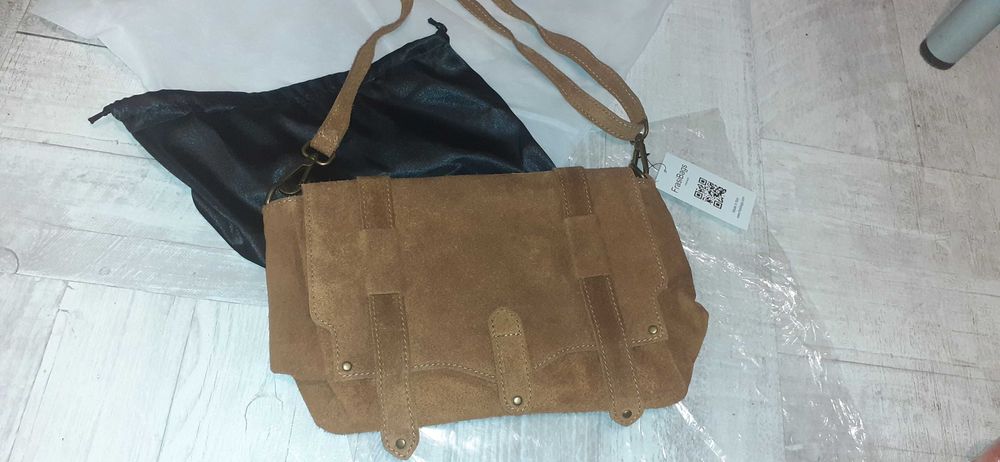 Geanta din piele naturala intoarsa, FrasiBags Italia, noua