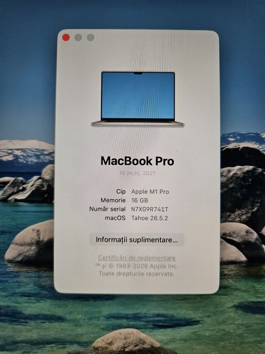MacBook Pro M1 16 inch - baterie 88% - 16GB RAM - 512GB SSD