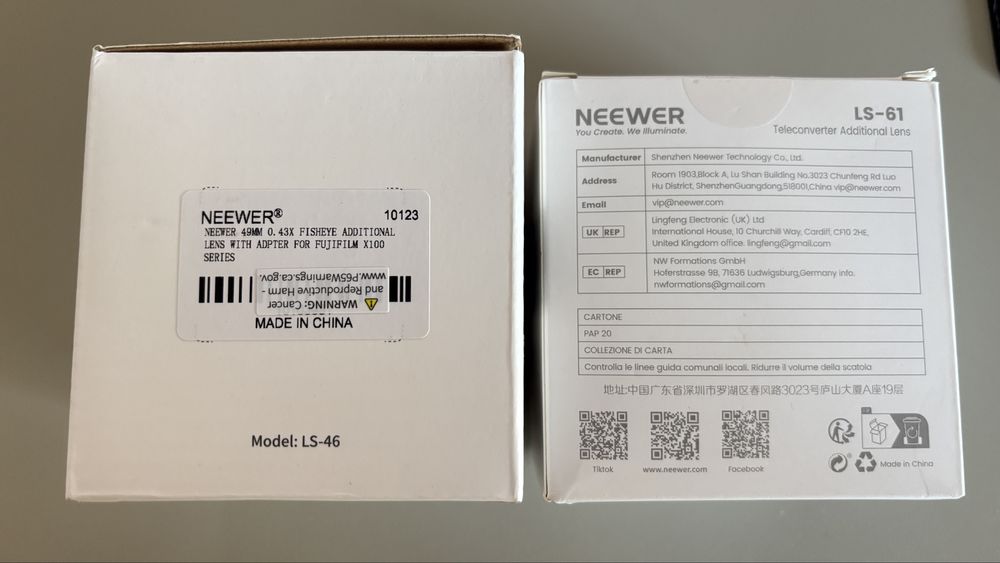 Neewer LS-46 (15mm) si LS-61 (50mm) pentru Fujifilm X100V X100VI