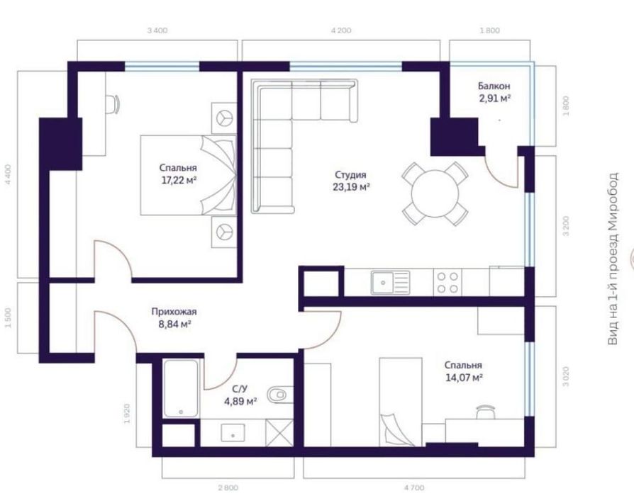ЖК Modera Towers 3х комн, 70м2 ‼️МКАД, Ул. Шота Руставели