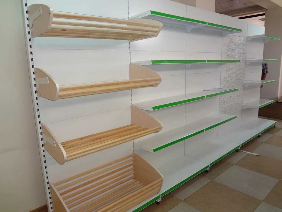 Металлические стеллажи островные полки витрины торговые для магазина