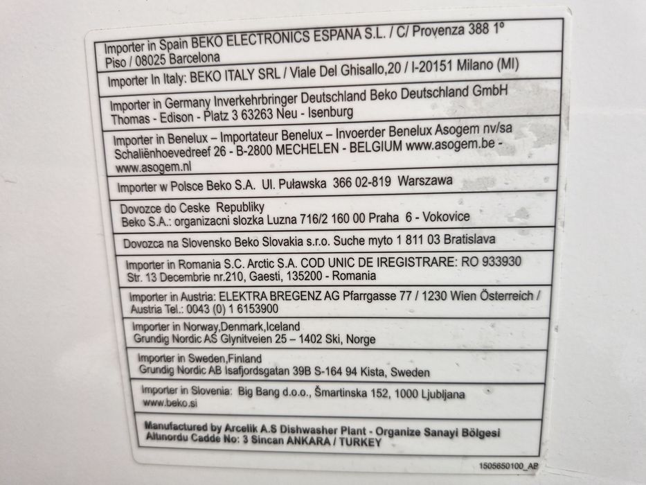 masina de spalat vase Beko