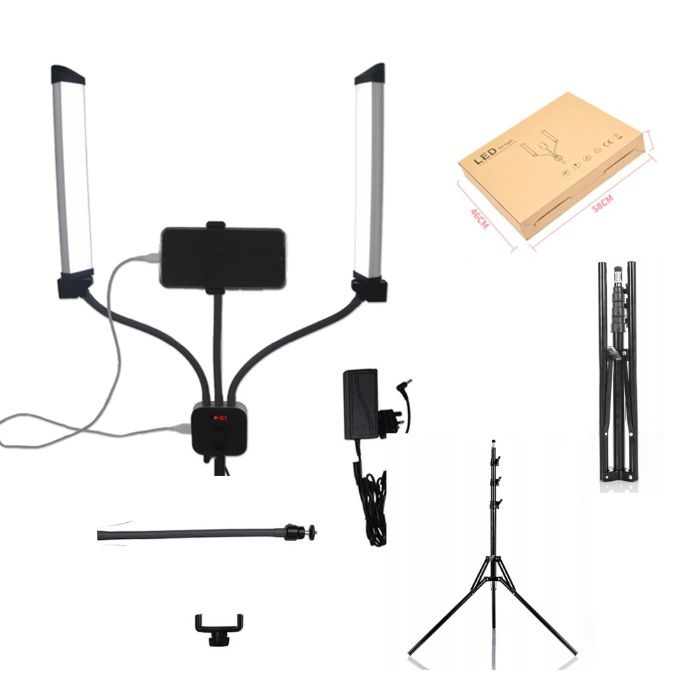 NEW Ring Light Lampa LED 2 brate, lumina rece/calda,+trepied si suport