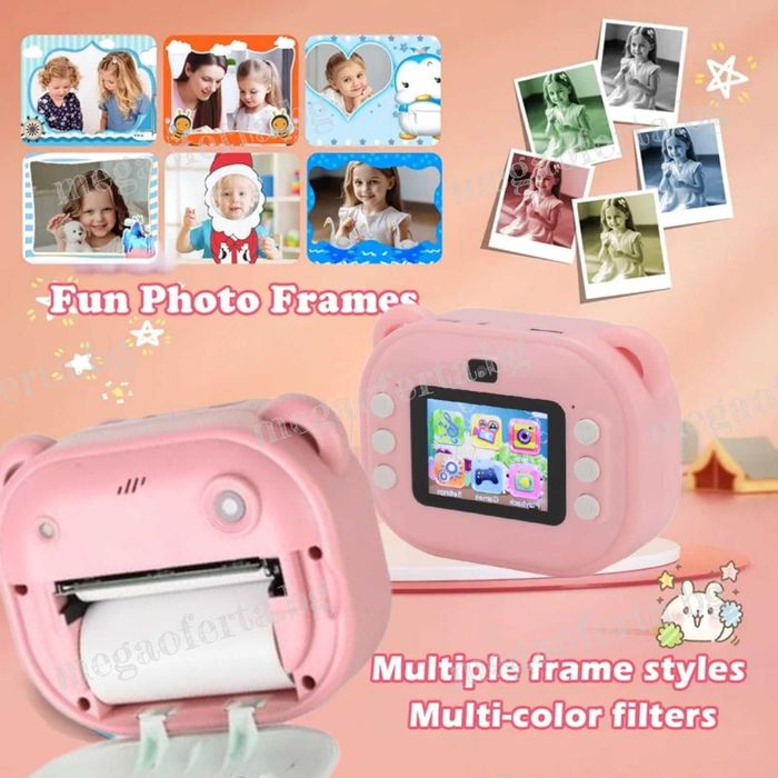 Детски Фотоапарат камера с незабавен печат и функции „Направи си сам“