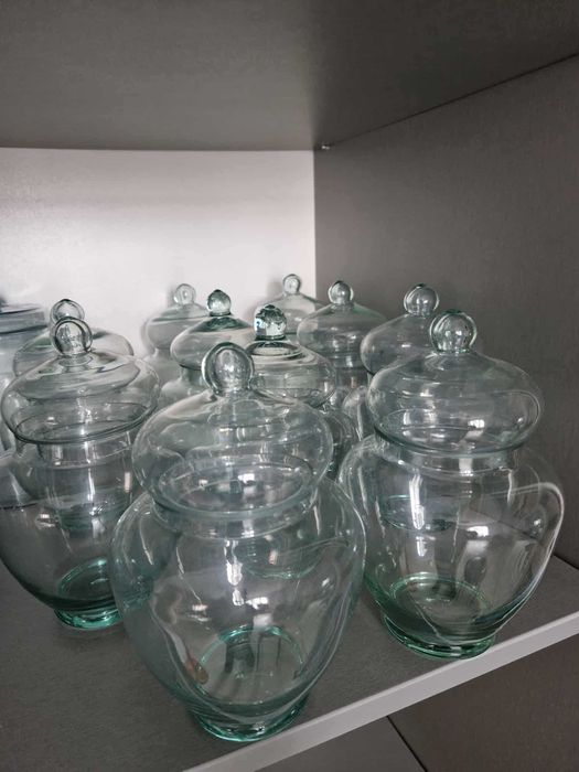 Recipiente din sticlă cu capac pentru depozitare alimente, 10 bucăți