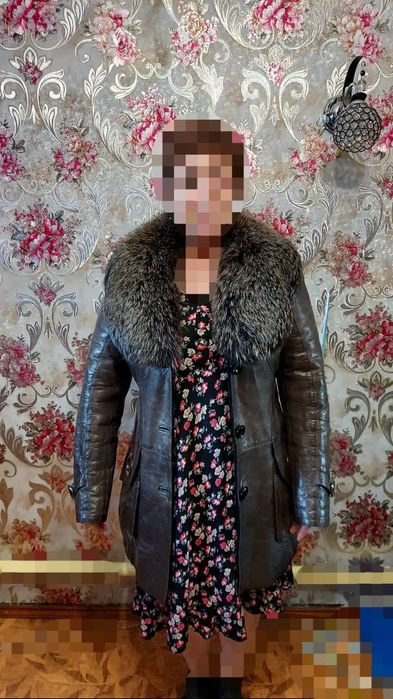 Дублёнка ARNO — натуральная овчина и мех чернобурки! Размер M (44–46).