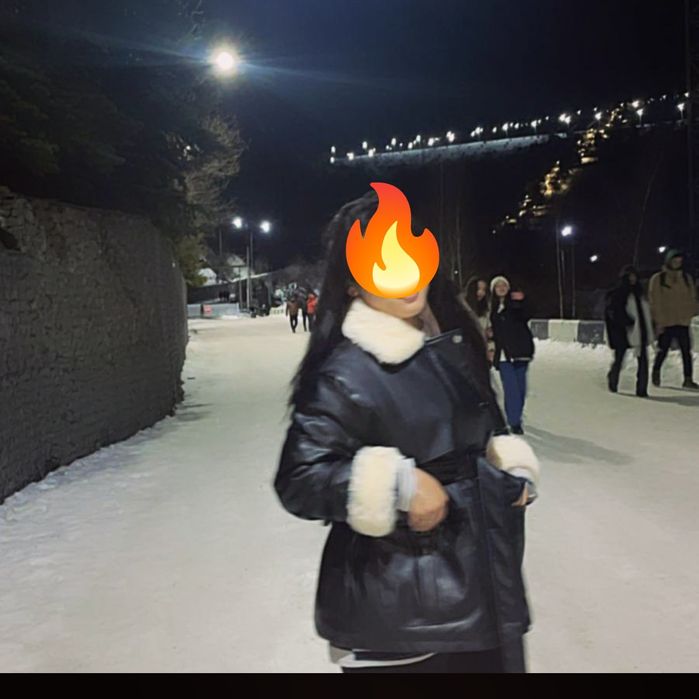 Зимняя кож куртка