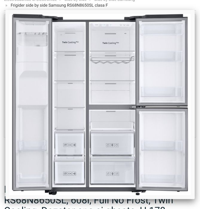 Side by Side SAMSUNG RS68N8650SL, Inox, Impecabil
