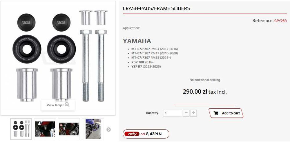 Womet Tech Crash Paduri R7 / MT07 / FZ07 / XSR700
