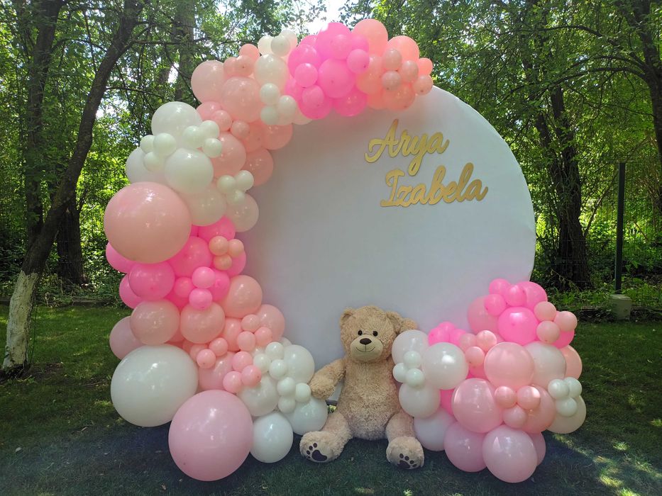 Arcada baloane petrecere aniversara Decor botez/cristelnita Aranjamente cu baloane Panou foto zi nastere Decor gender reveal