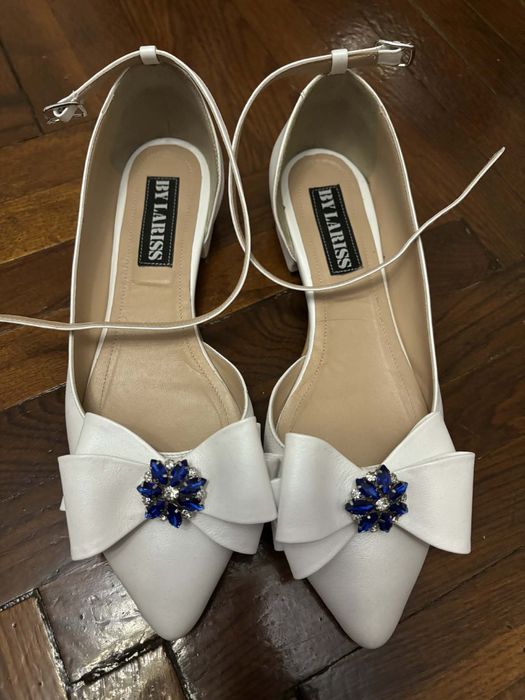 Pantofi Lariss piele naturala alb