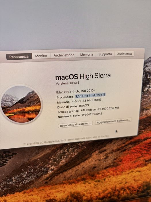 IMACsO  apple High Sierra 21”