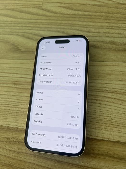 iPhone 14 PRO cu 96% Bateria de 256 GB