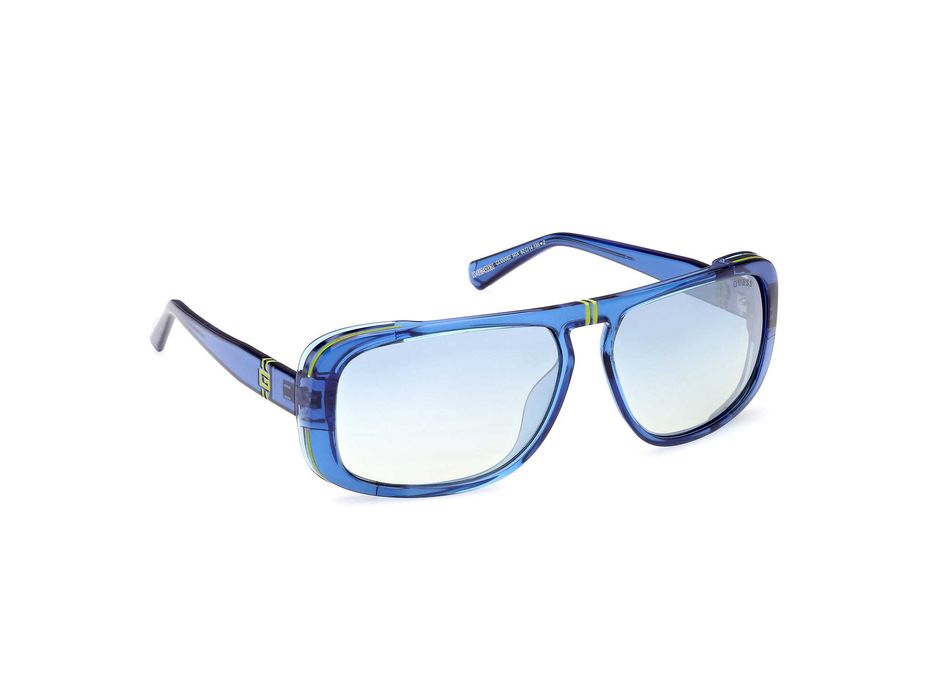 GUESS – Мъжки огледални слънчеви очила "BLUE RECTANGLE" нови с кутия