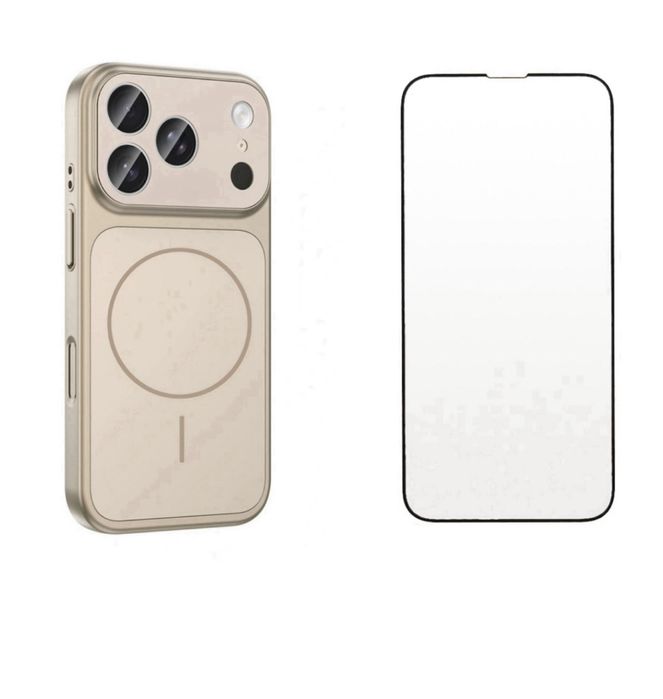 Iphone 15 16 PRO MAX  Husa Magnetic Case si Folie Sticla Curved 5D 9D