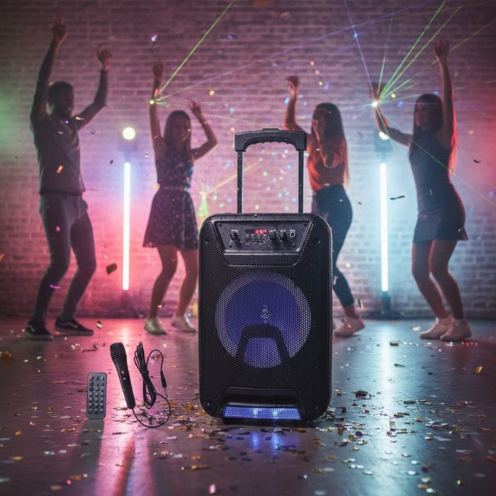 Преносима караоке тонколона- говорител, лед светлина,