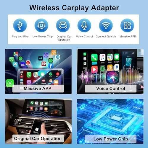 Нов Бърз и Стабилен Безжичен CarPlay Адаптер за iPhone и Автомобили
