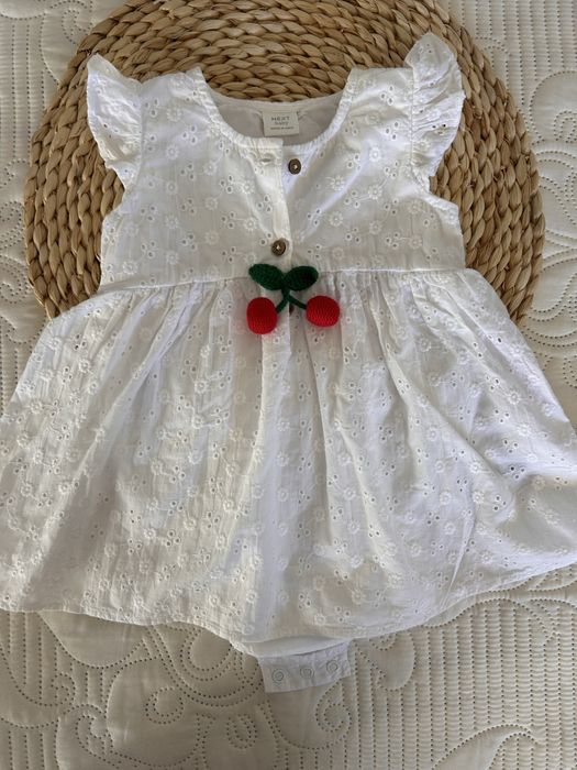 Rochita cu body  superba broderie Next 9-12 luni