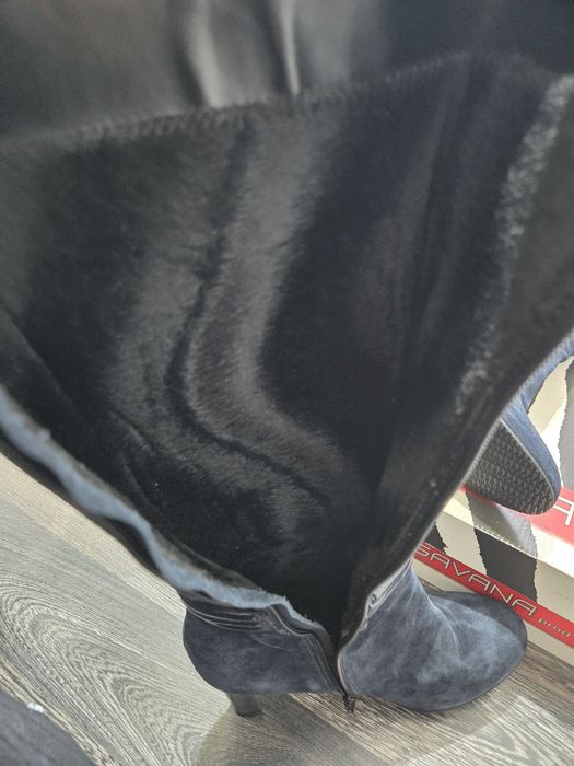 Cizme pile naturala cu toc marimea 40