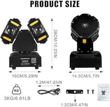 BOSYTRO 120W Stage Lamp, Double Head DJ Light, Disco Light Party Light