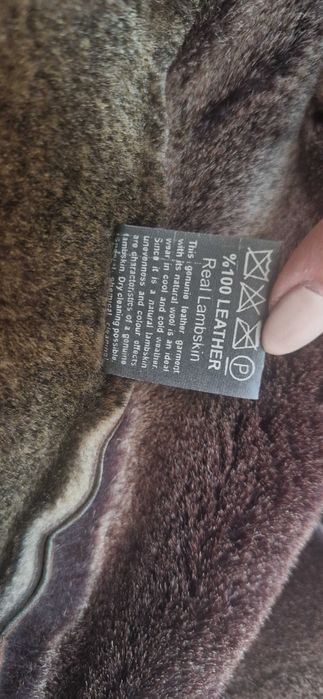 Кожено палто от естествен косъм