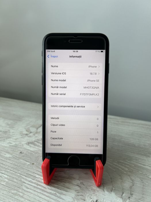 Iphone SE 2020 Black 128 GB 100% stare foarte buna