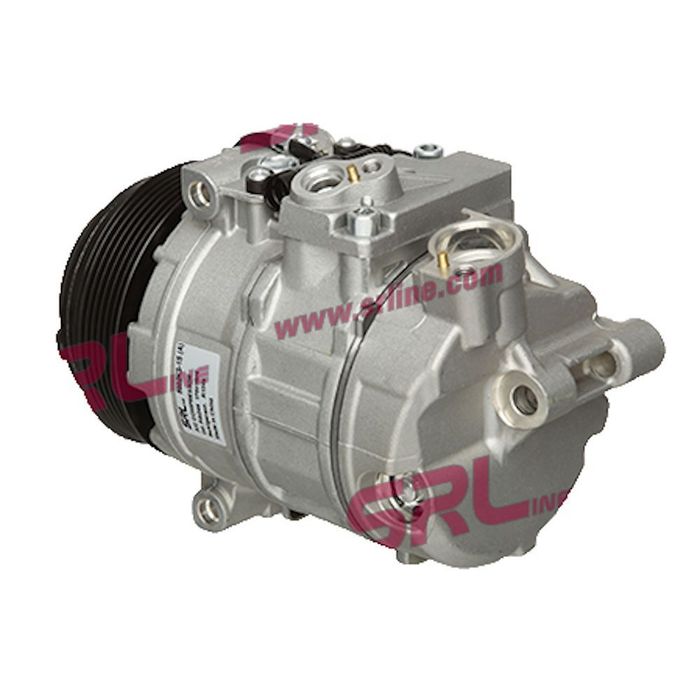 Compresor aer conditionat Mercedes Clasa C, 192001, Clasa CLK W208; Clasa E W210; Clasa G W463; Clasa M W163; Clasa S W140; SLK R170; Sprinter 19, Vito W638; rola curea 120 mm, 6 caneluri, de tip Denso:
