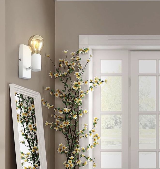 BKLicht Spot reglabil din metal alb, potrivit pentru 1 bec E27