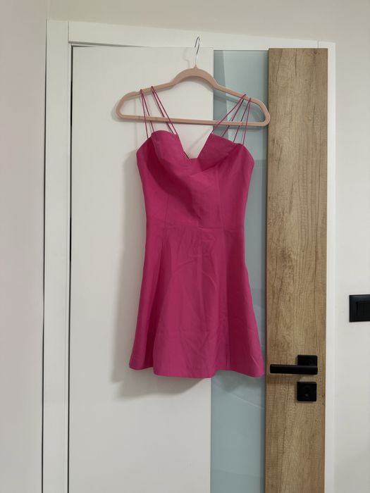 Къса лятна рокля цвят Фуксия ХС