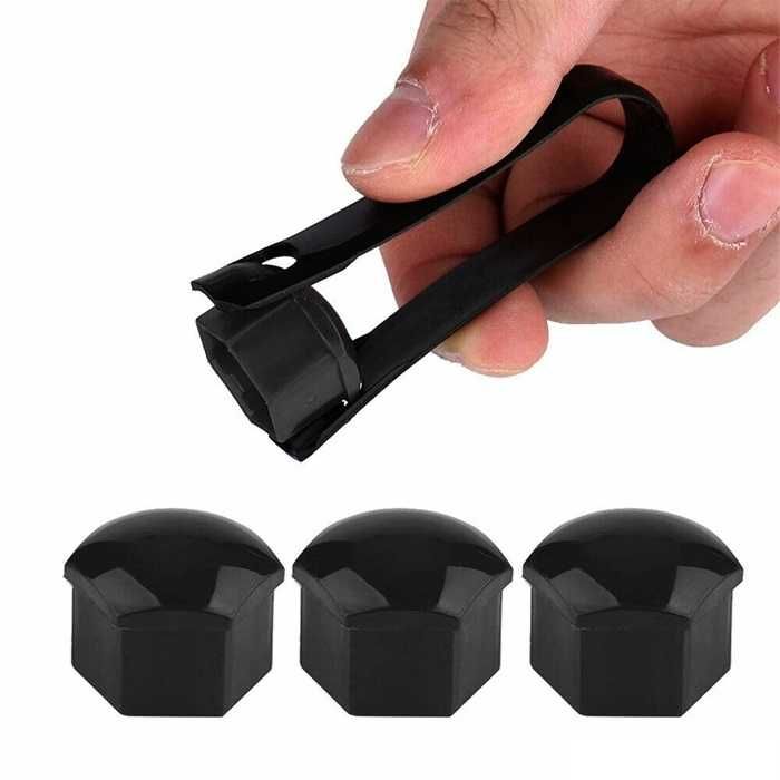 Капачки за болтове на джантите 21мм Черни/Никел 20бр к-т