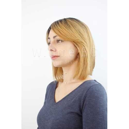 Къса тъмноруса от ЕСТЕСТВЕН косъм перука Рита