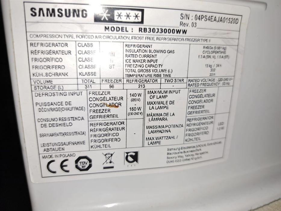 Combina frigorifica Gorenje 300L  /  Sharp 270L /  Samsung 311 L - Frigider