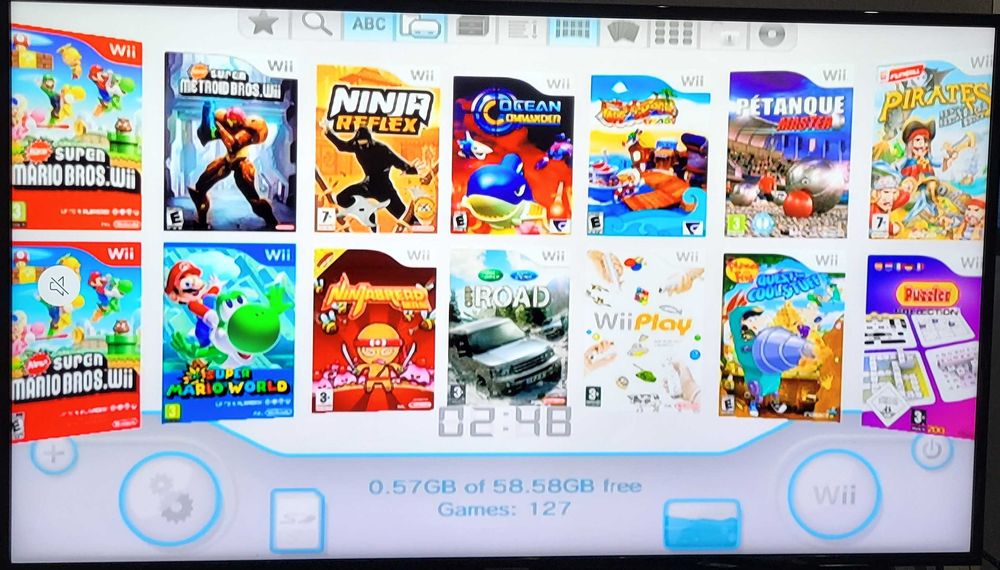 Consola Wii modata + 125 jocuri ( Mario - Wii Sport - Wii Play)+ Volan