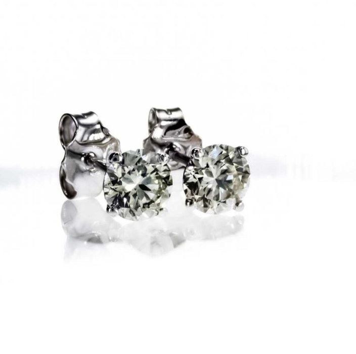 Cercei aur alb 14 k cu diamante naturale 1.44 ct cu certificat