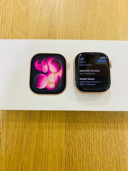 НОВ !!! Apple Watch S11, 42mm GPS + CELL, Rose Gold, SB S/M, 100% BH