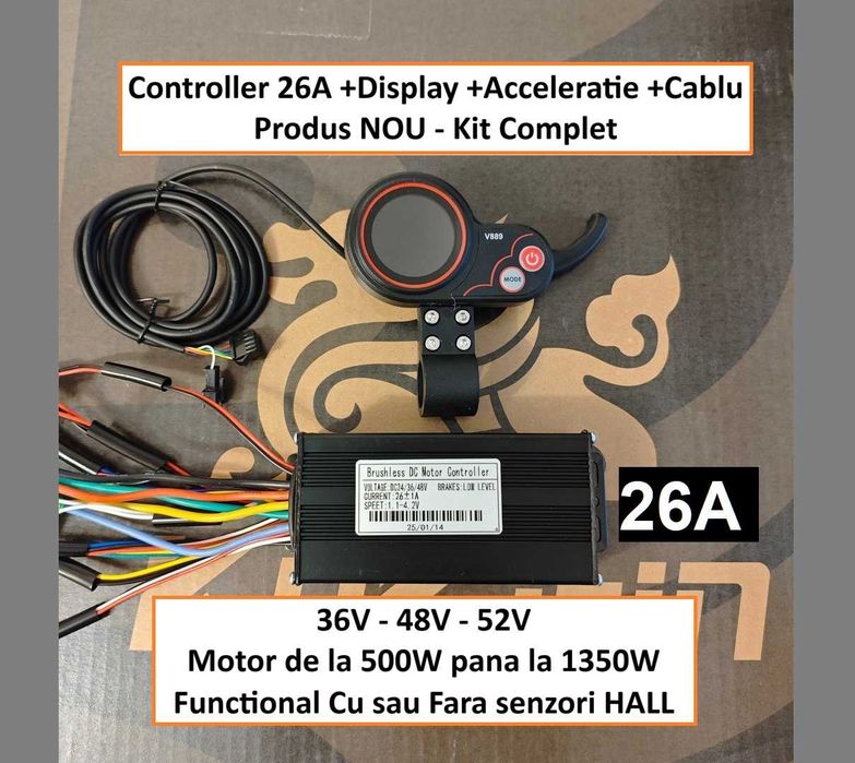 Controller Sinewave 26A cu 9 Mosfeti ,+ display + acceleratie + cablu