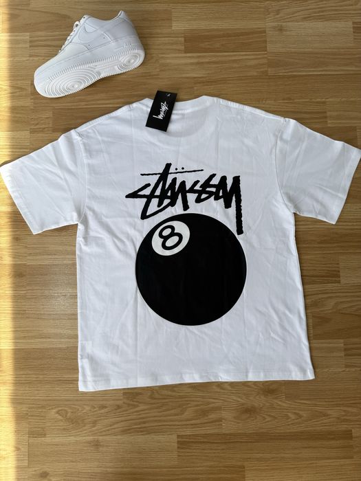 Stüssy 8 Ball Tee – Alb | M | Nou cu Etichetă