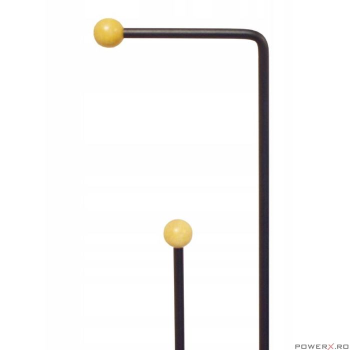 Suport pentru hartie igienica, metal si lemn, negru, model black wood,