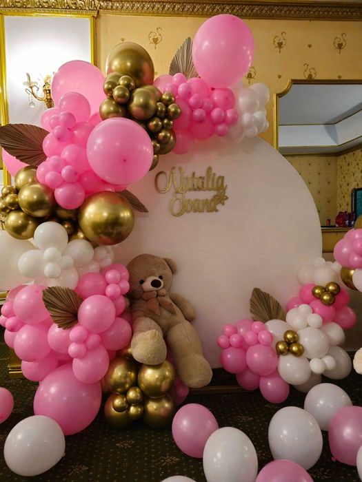 Arcada de baloane Aranjamente botez Photocorner Decor evenimente Decor 18 ani Panou foto Decoratiuni cu baloane aniversare