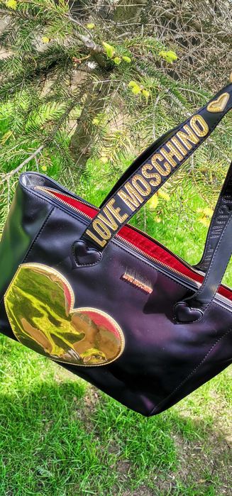 Moschino Love, geantă shopper neagră, superba!