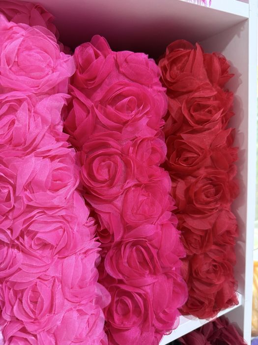 Ткань сетка с розами