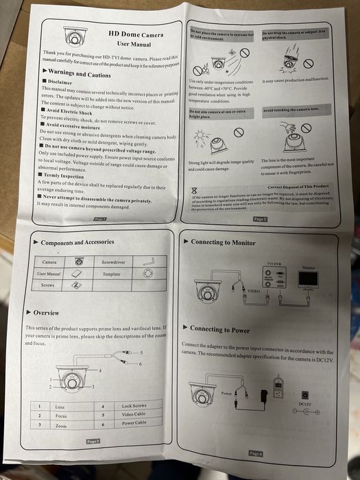 Camera video Dome Camera HD Navaio cu infrarosu si zoom ptr DVR