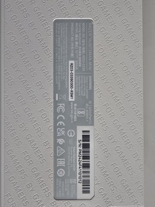 Клавиатура Razer Keyboard Razer Huntsman Mini - Mercury Edition - 60% Optical