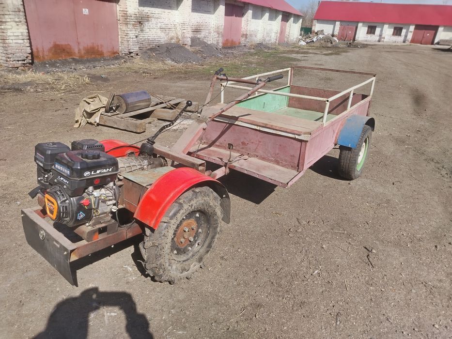 Мотоблок-тягач с прицепом
