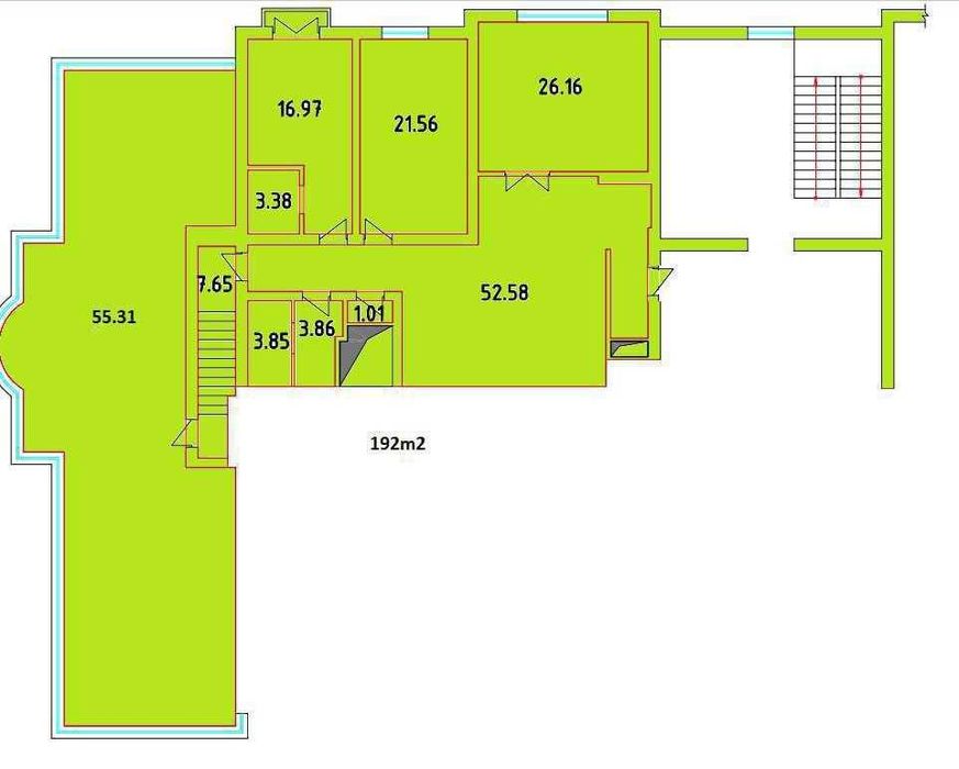 нукусская габус коробка с кадастром; площадь: 136,7 м² терраса 55,3 м²